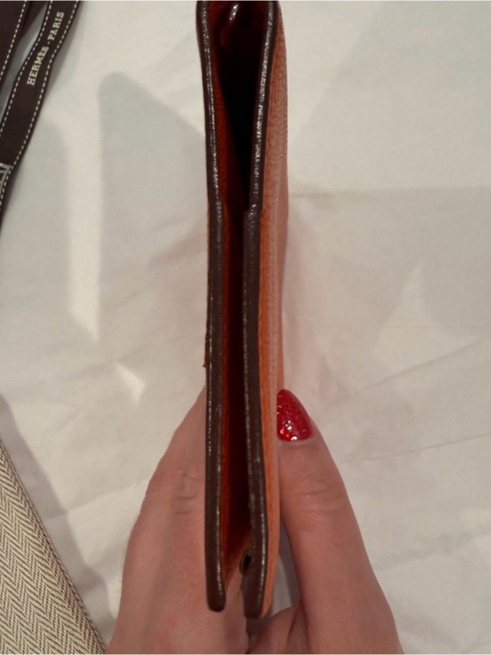 Hermes Orange Leather Passport Holder COA - Picture 8 of 8